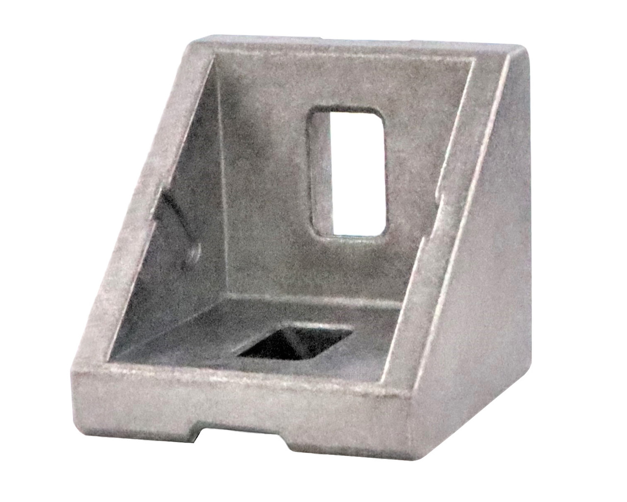 Kątownik, 28 x 27 x 27 mm, do śrub M6, odlew aluminiowy, surowy