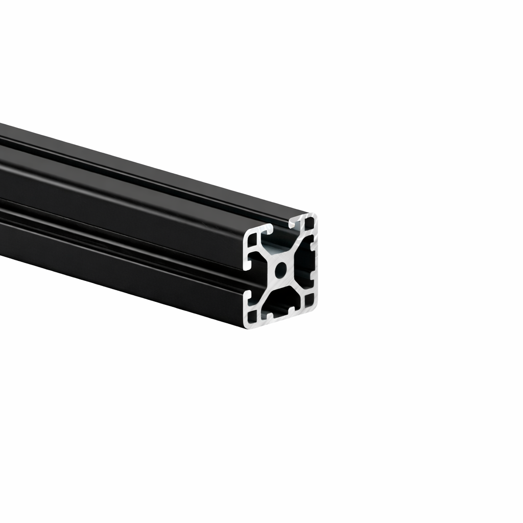 Profil aluminiowy AVP-I 6 Leicht 30 x 30 mm, rowek 6 mm, 2 rowki zamknięte pod kątem 90°, czarny