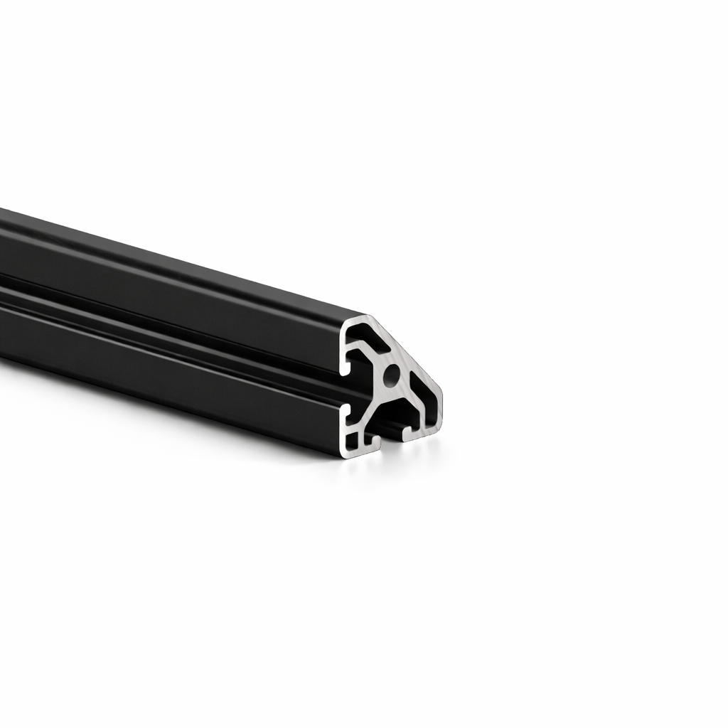 Profil aluminiowy AVP-I 6 Leicht 30 x 30 mm, kąt 45°, rowek 6 mm, czarny