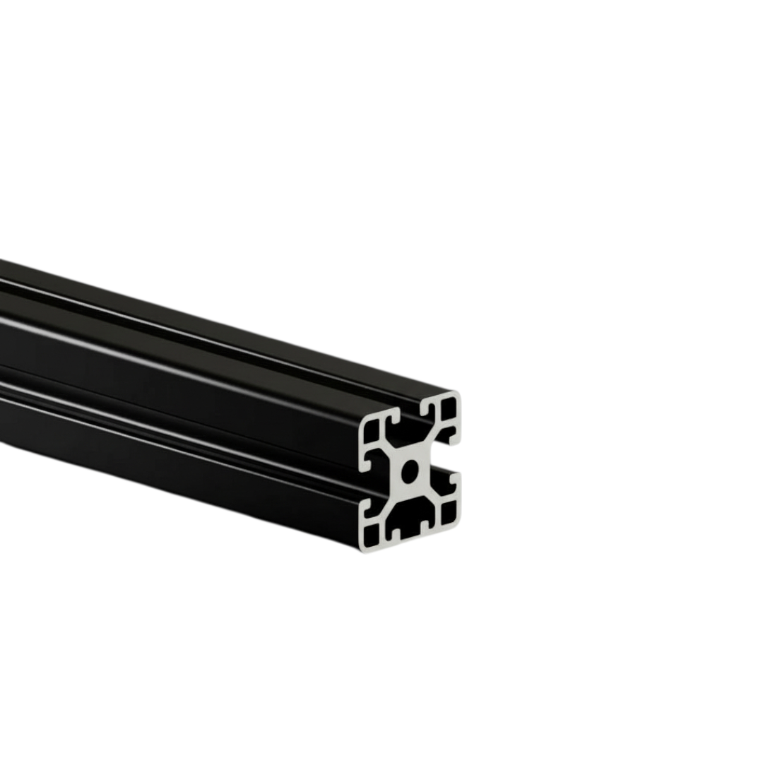 Profil aluminiowy AVP-I 8 Leicht 40 x 40 mm, 1 rowek zamknięty, szerokość rowka 8 mm, czarny
